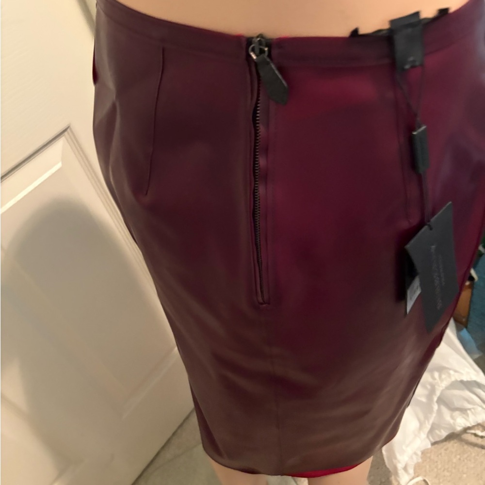 Burberry Prorsum NWT skirt size 42 $1299 Elegant Oxblood  Skirt, silk liner - Picture 5 of 8